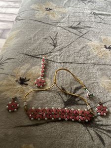 Pink Floral Jewelry Set