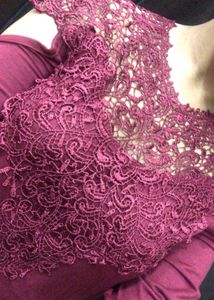 Burgundy Lace Top