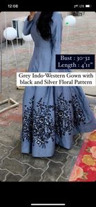 Grey Floral Indo-Western Gown