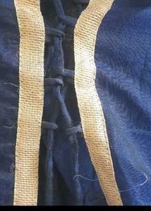 Elegant Blue &amp; Gold Embellished Dress