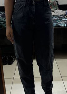 Acid Wash Black Jeans - Size Medium