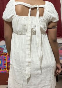 White Checkered Dress