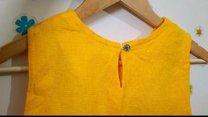 KOREAN yellow Khadi Top