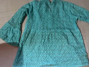 Peplum Top Sea Green Color