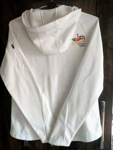 White Zip-Up Active Jacket