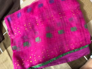 Pink &amp; Green Sari