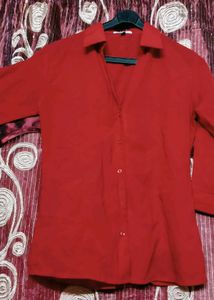 Red Button-Down Shirt