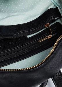Black Faux Leather Backpack