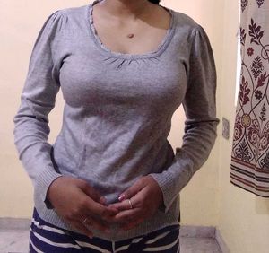 Grey Long Sleeve Top