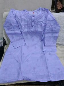 New Lavender Embroidered Lucknowi Kurta