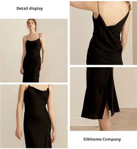 Nightwear Elegant Black Slip Dress