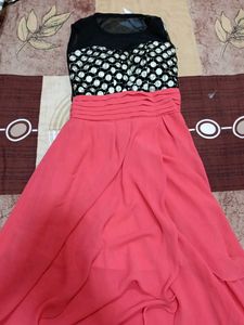 Stylish Pink High-Low Dress