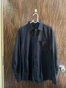42/L Men Cotton Black Shirt