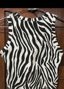 ZARA Zebra Print Crop Top