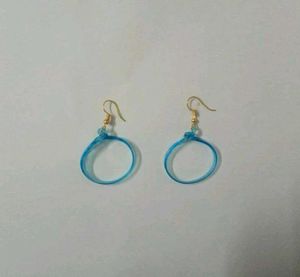 Blue Hoop Earrings