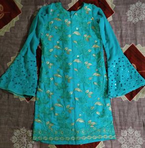 Flared Plazzo with Embroidered Kurti