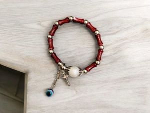 Red Beaded Charm Bracelet