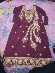 maroon duppata set