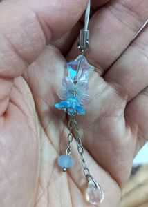 💙 Handmade Blue Dreamy Crystal Bloom Phone Charm