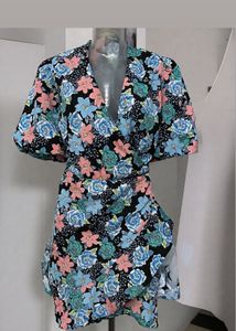 Plus Size Floral Wrap Dress
