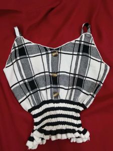 Korean Plaid Crop Top