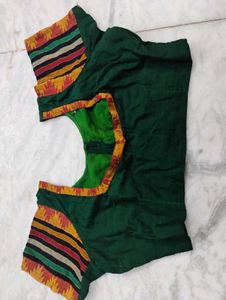 Green Colour Cotton Blouse