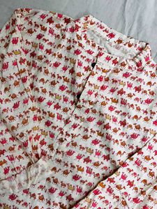 Camel Print Jaipuri Short Kurta For Women