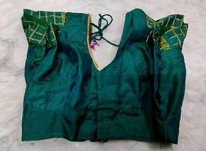Pure Kanjeevaram Silk Green color Wedding blouse