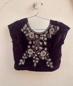 Elegant Purple Ombre Saree with Velvet