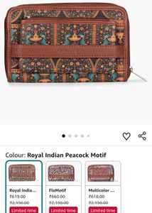 new zouk Royal Indian Peacock Motif Wallet