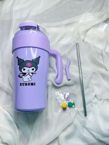 Kuromi Tumbler with Handle &amp; Straw - Purple