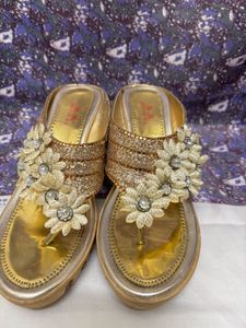 golden party wear heels