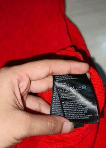H&amp;M Red Textured Bodycon Dress - Size (s-xs-m)