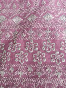 Pink Embroidered Fabric