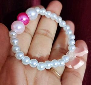 Pearls &amp; Pink Beaded Bracelet