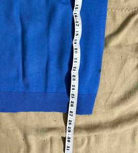 Blue Half Sleeve Sweater