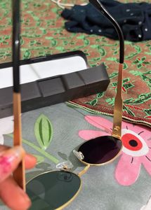 New Black Gold Unisex Sunglasses
