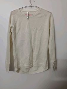 Casual White Long Sleeve Top