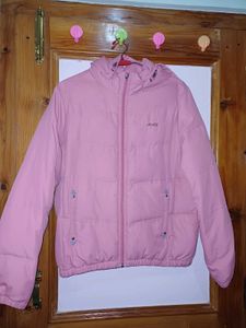 Pink Hoodie Fur Jacket For Women