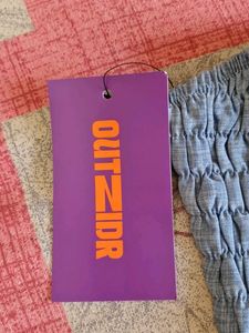 Denim peplum tube top (New)