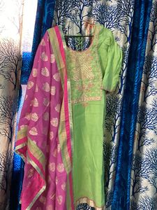Green Suit With Gota Dupatta(teej Special)