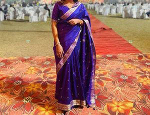 Dark Purple Banarasi Silk Saree