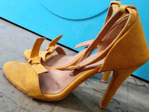 Yellow Heeled Sandals