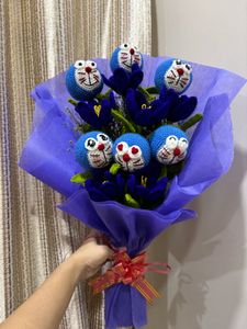 Crochet Doraemon flower bouquet