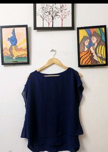 korean blue top for office and party