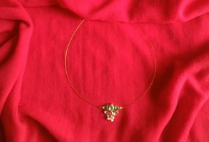 Elegant Gold-Tone Floral Pendant Necklace