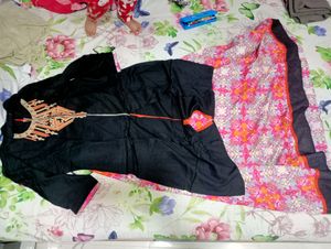 Indo Western Black And Pink Dress