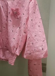 Pink Floral Print Top