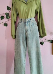 High rise wise leg jeans