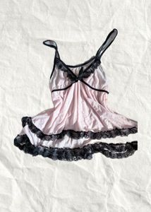 Pink Lace Trim Cami Top